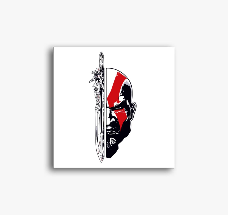 God of war Kratos face and sword slika na platnu