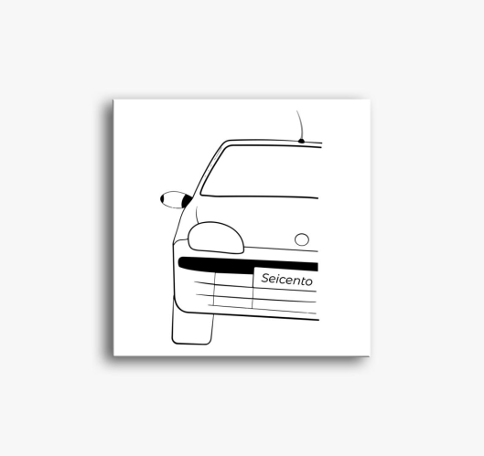 Fiat Seicento slika na platnu