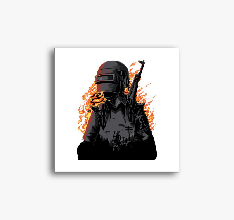 Pubg character fire slika na platnu