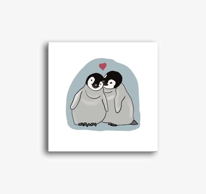 Pingvin ljubezen slika na platnu