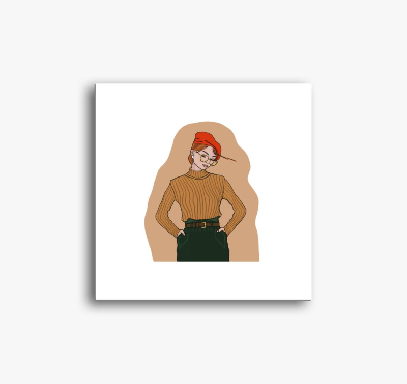 dekle slika na platnu