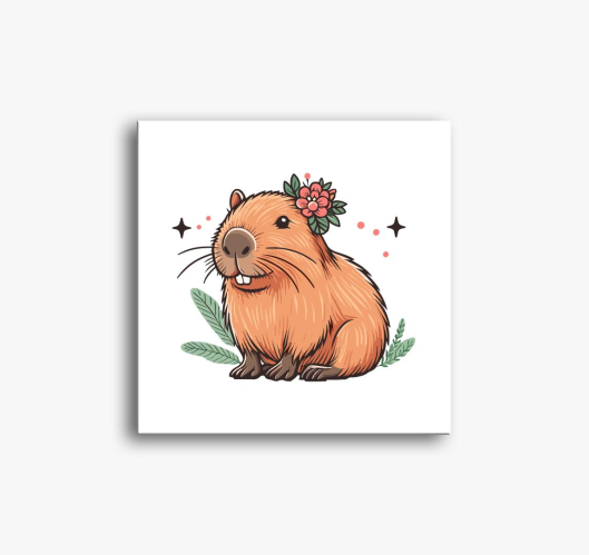 Capybara dekle slika na platnu