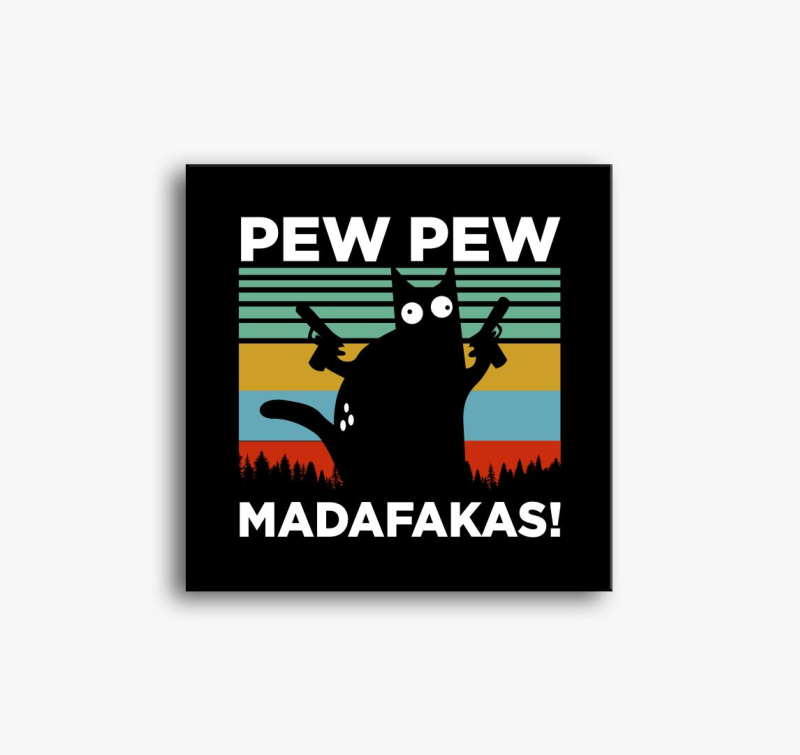 Macska Pew Pew smešno slika na platnu