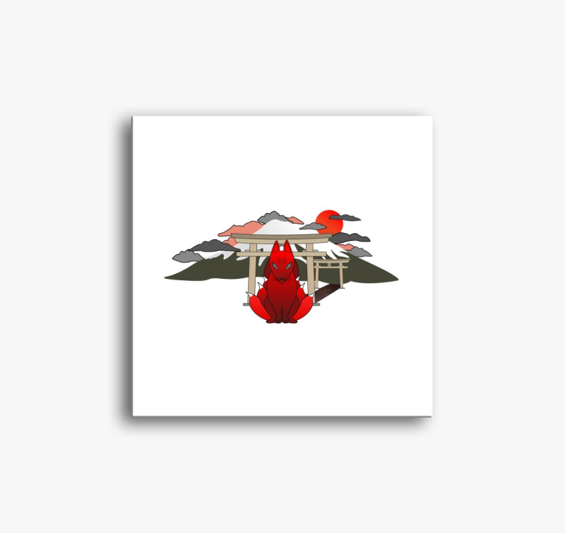 Yokai fox slika na platnu