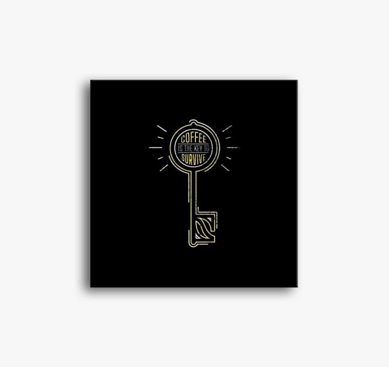 Coffee is the key to survive white and yellow slika na platnu