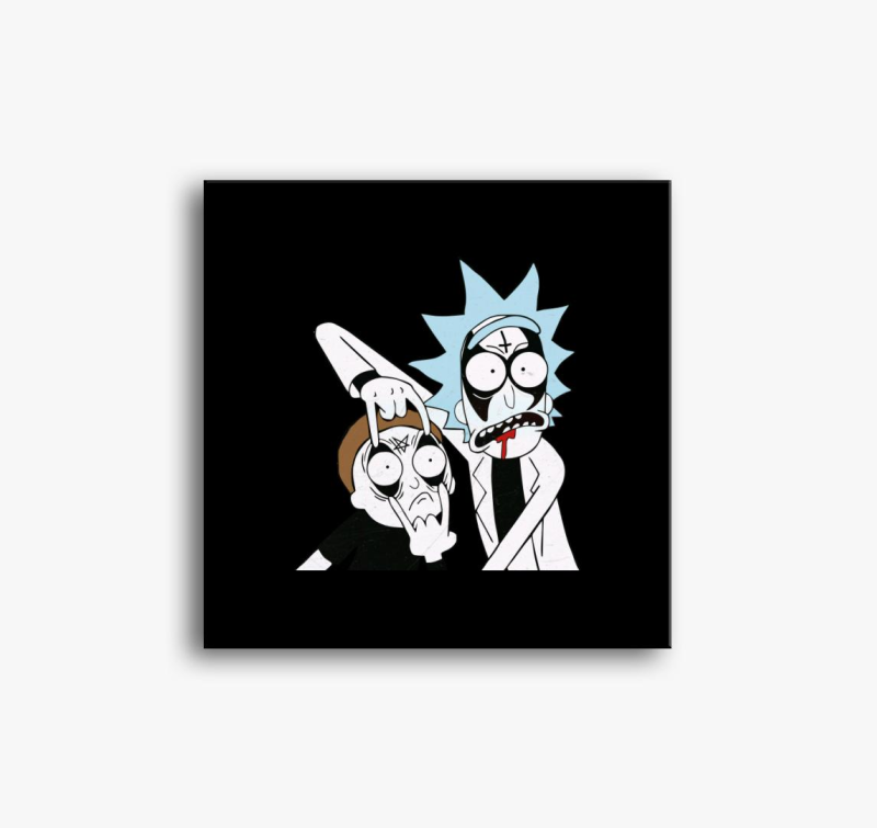 Black Metal Rick in Morty slika na platnu
