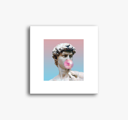 Michelangelo’s David with bubb...