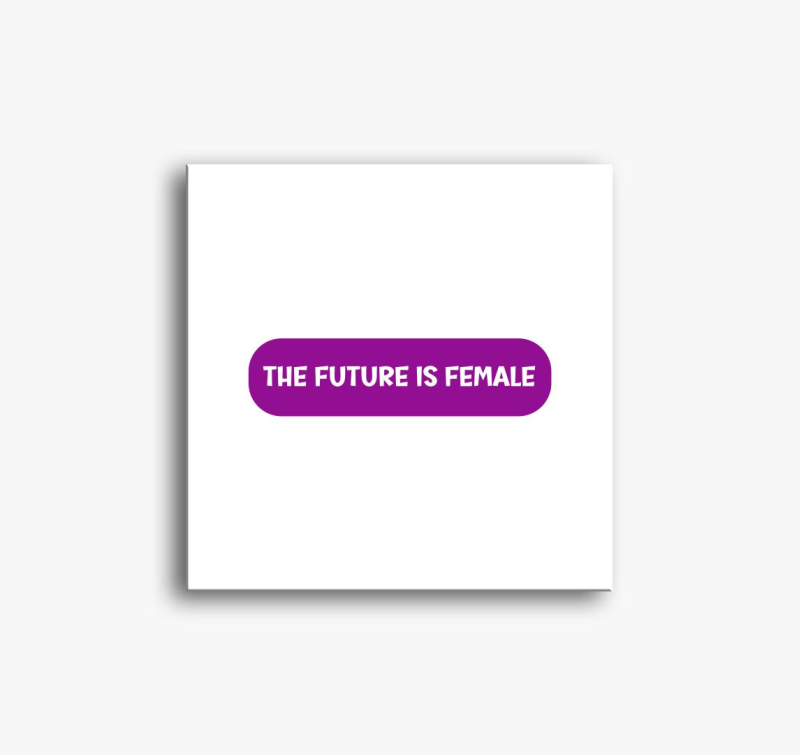 Future is female vijolična slika na platnu