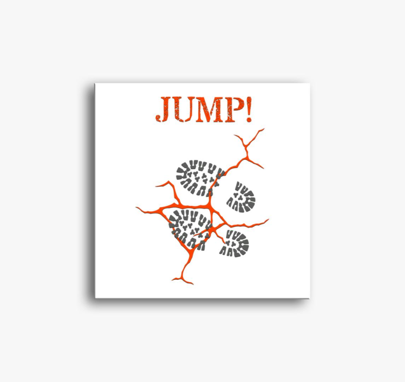 JUMP (oranžna) slika na platnu