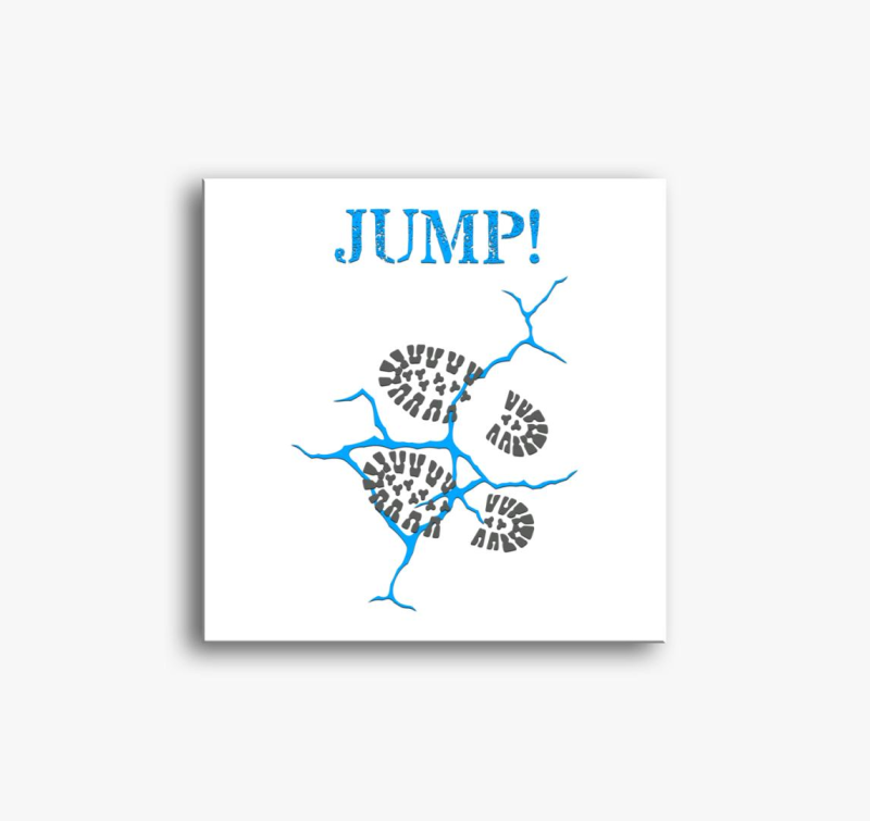 JUMP (modra) slika na platnu