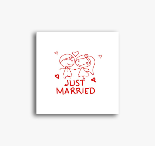 Just married slika na platnu