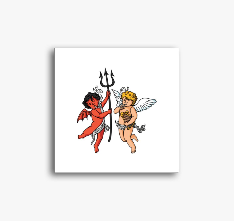 Angyal in slika na platnu