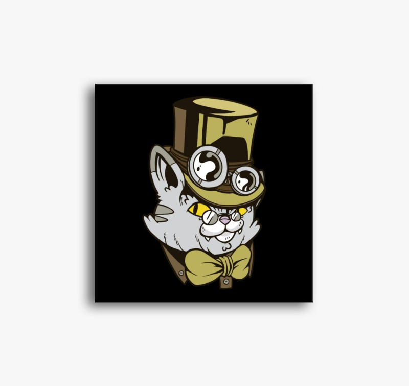 Kalapos Steampunk Macska slika na platnu