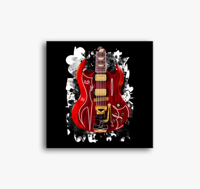 Billy Gibbons Lil Red kitara slika na platnu