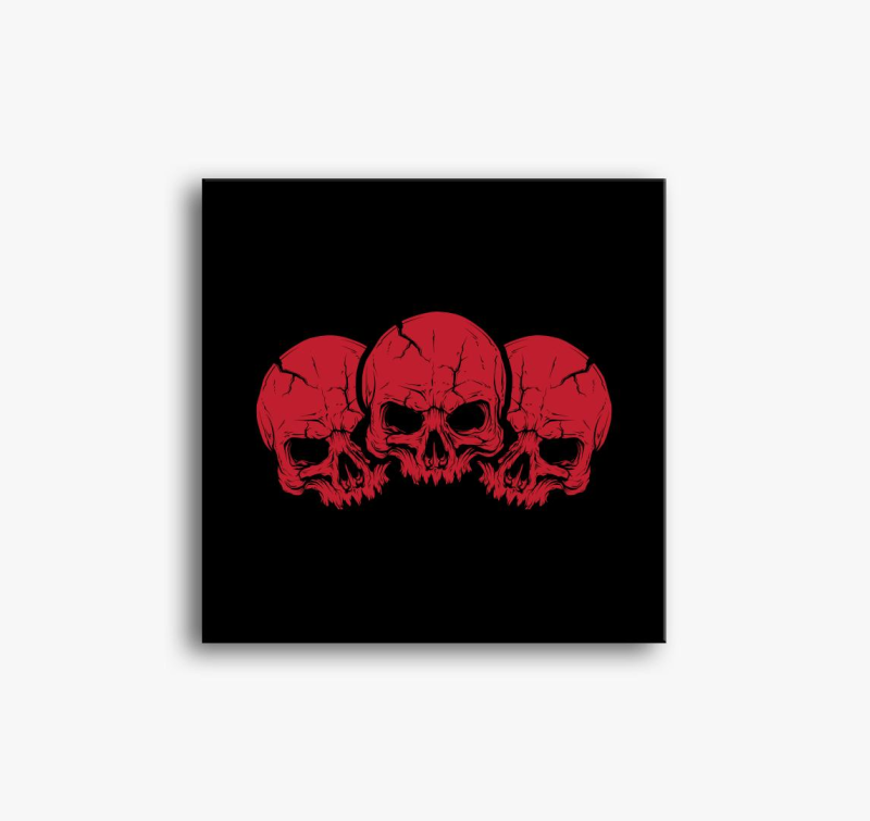 3 red skulls slika na platnu