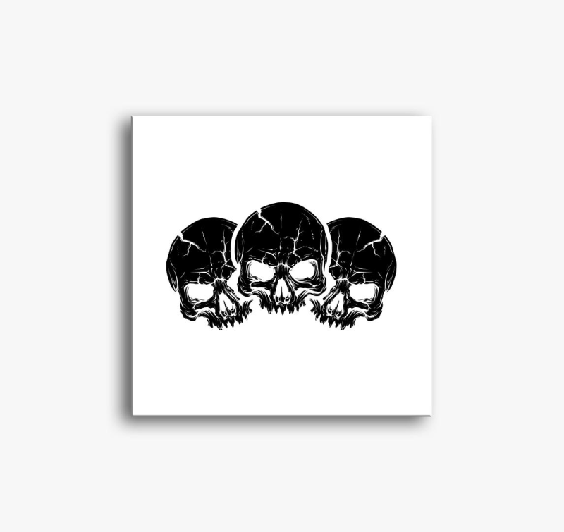3 black skulls slika na platnu