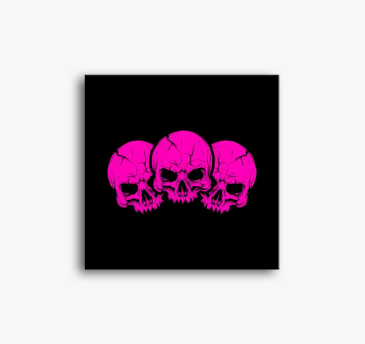 3 pink skulls slika na platnu