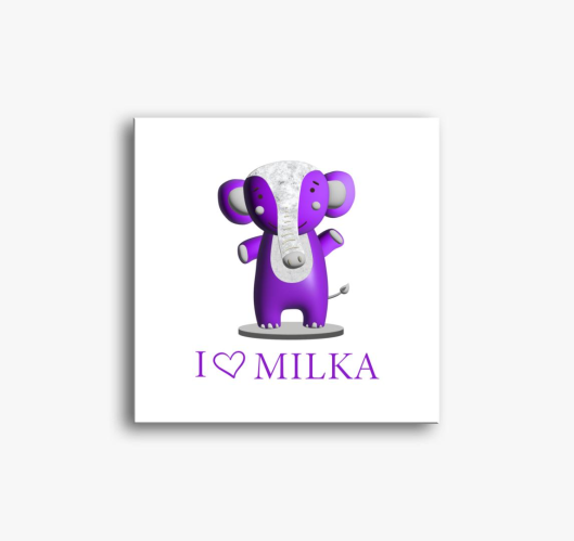 I love Milka slika na platnu