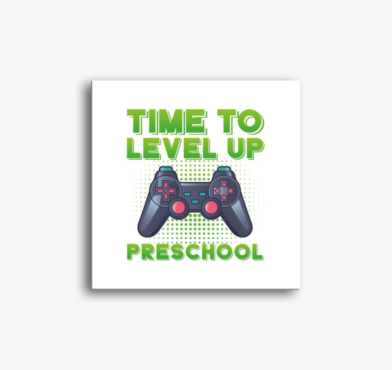 Preschool zelena feliratos slika na platnu