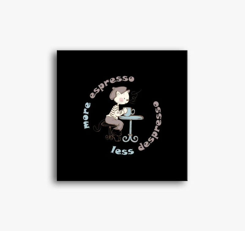 espresso cat slika na platnu