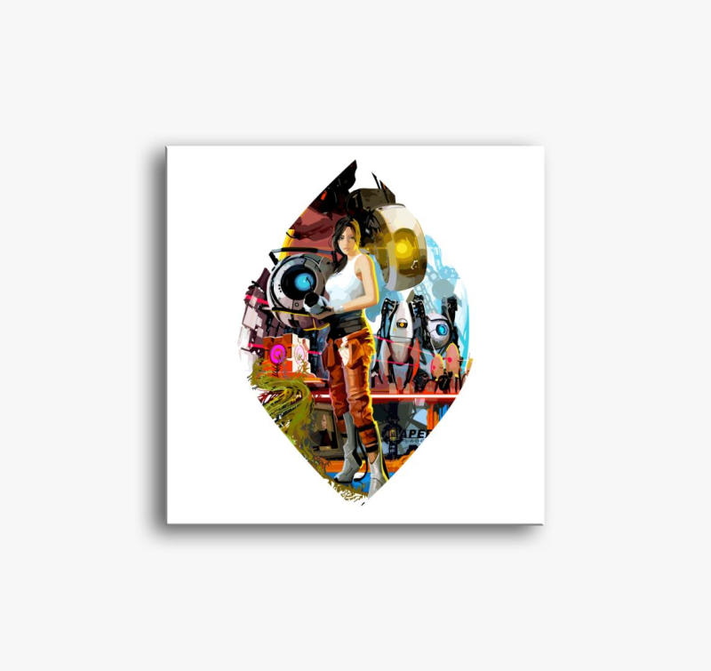 Portal 2 cover slika na platnu