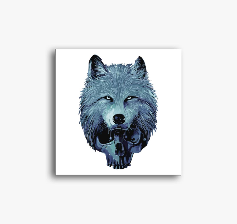 Skull wolf slika na platnu