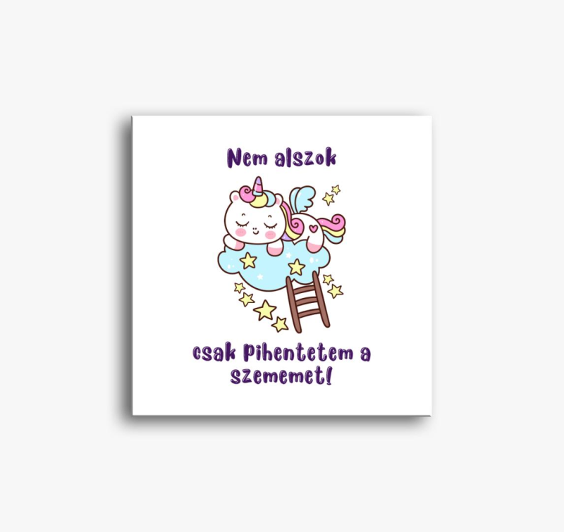 Ne alszok csak pihentetem szemem unikornis slika na platnu