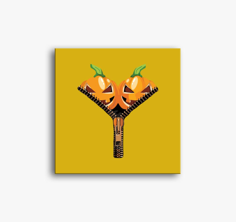Halloween pumpkin zipper slika na platnu