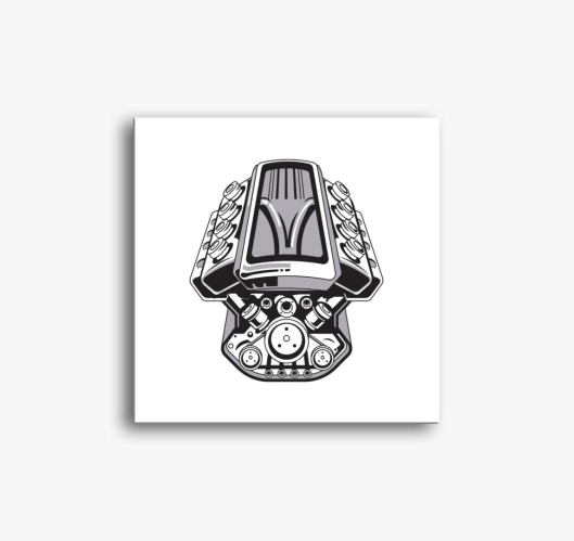 V8 engine slika na platnu