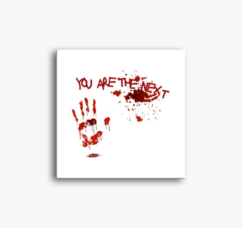 kezes, feliratos slika na platnu