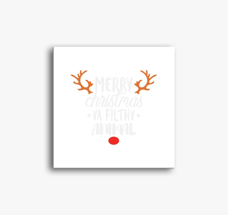 Merry Christmas Ya Filthy Animal szarvasos slika na platnu