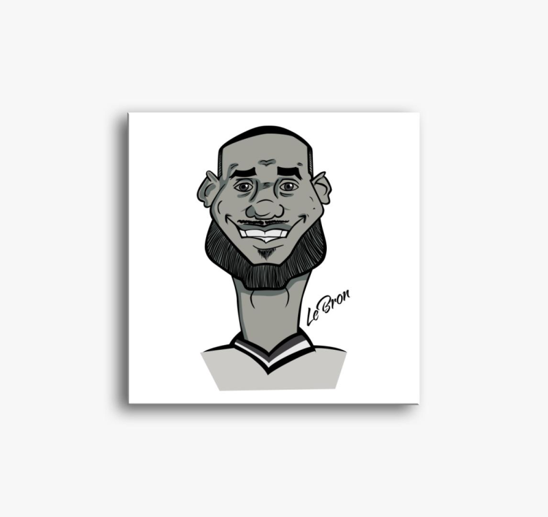 LeBron caricature slika na platnu