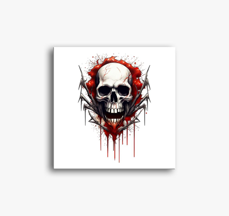 Nyitott koponya slika na platnu