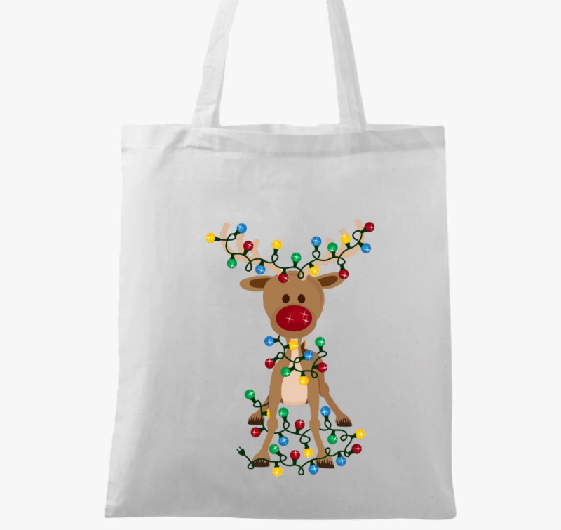 Prikupen božični jelenček - praznična platnena vrečka