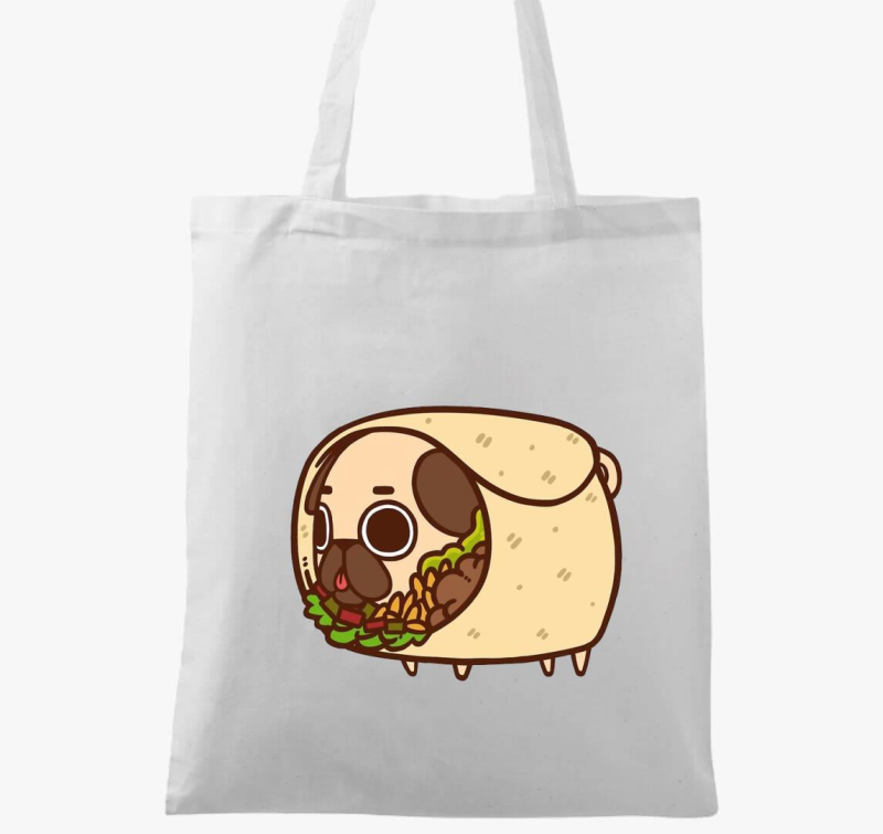 Mopsz burrito vrečka - nakupovalna vrečka za vse  posameznike, ki so goreči navdušenci nad pasmo psov MOPS